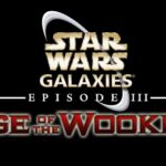 Star Wars Galaxies Episode III Rage of the Wookiees logo on a black background.