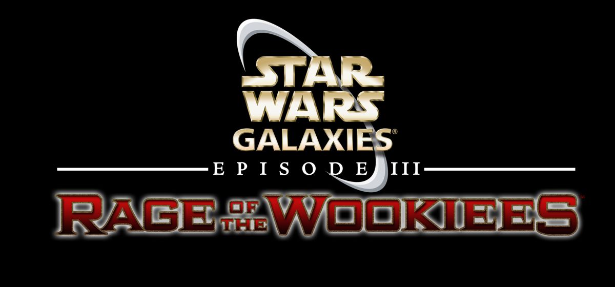 Star Wars Galaxies Episode III Rage of the Wookiees logo on a black background.