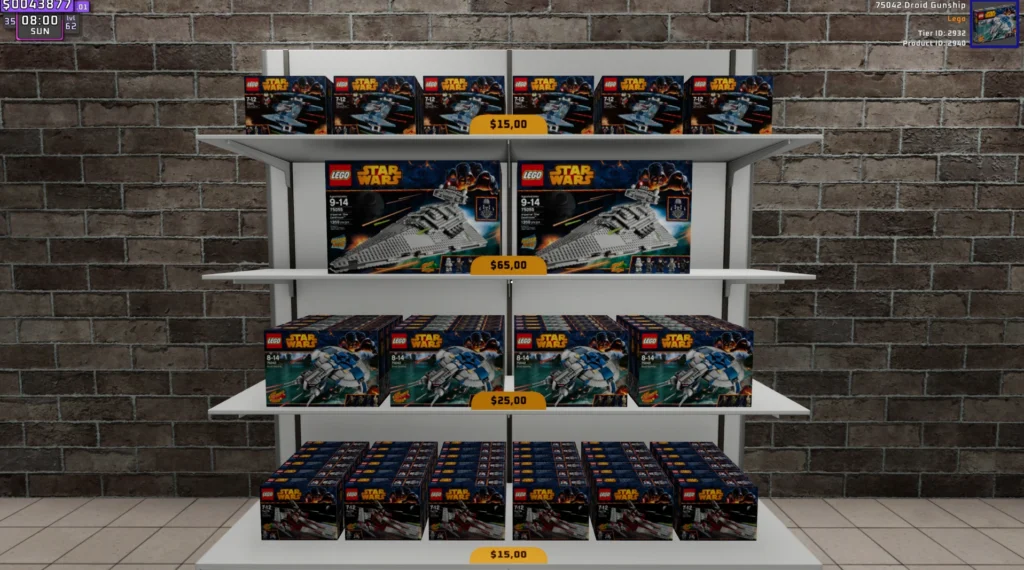 LEGO Star Wars sets on retail store shelves