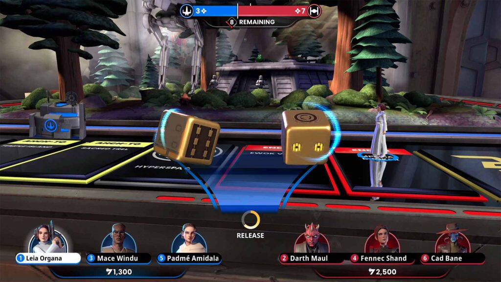 Star Wars digital board game with dice roll