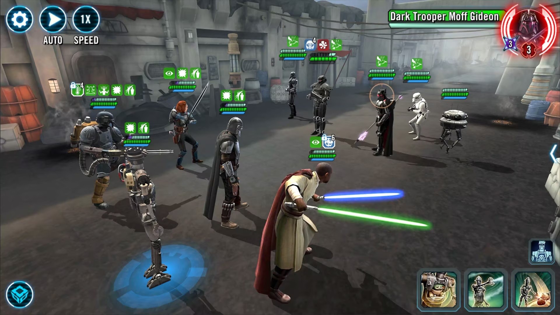 Star Wars: Galaxy of Heroes gameplay battle scene used for an article about the 2026 Extra Life charity stream.