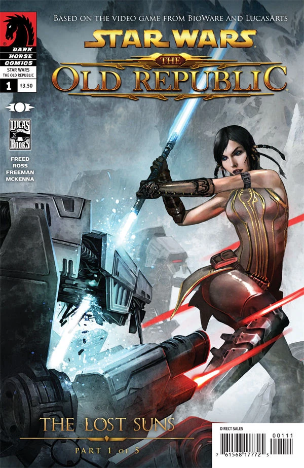 Star Wars: The Old Republic - The Lost Suns #1 comic-inspired header image featuring Theron Shan and Old Republic-era spy drama.