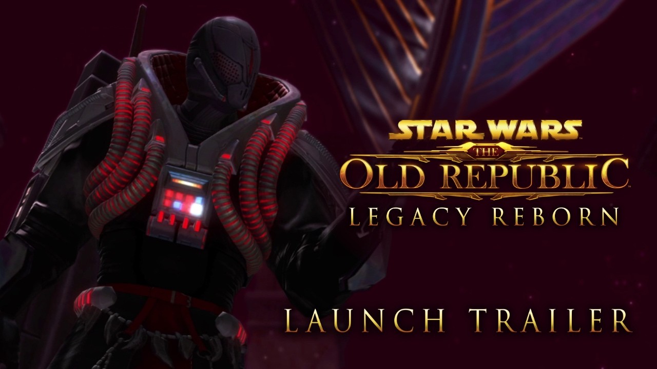 SWTOR Legacy Reborn launch trailer image featuring Darth Jadus and the Old Republic logo for an article about the Legacy of the Sith finale.