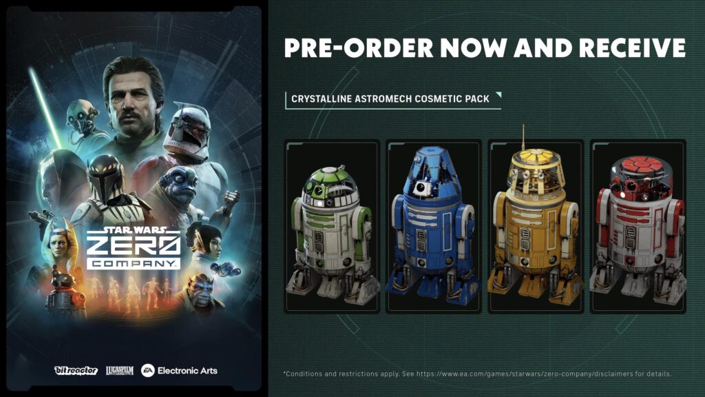 Star Wars Zero Company preorder cosmetic pack droids