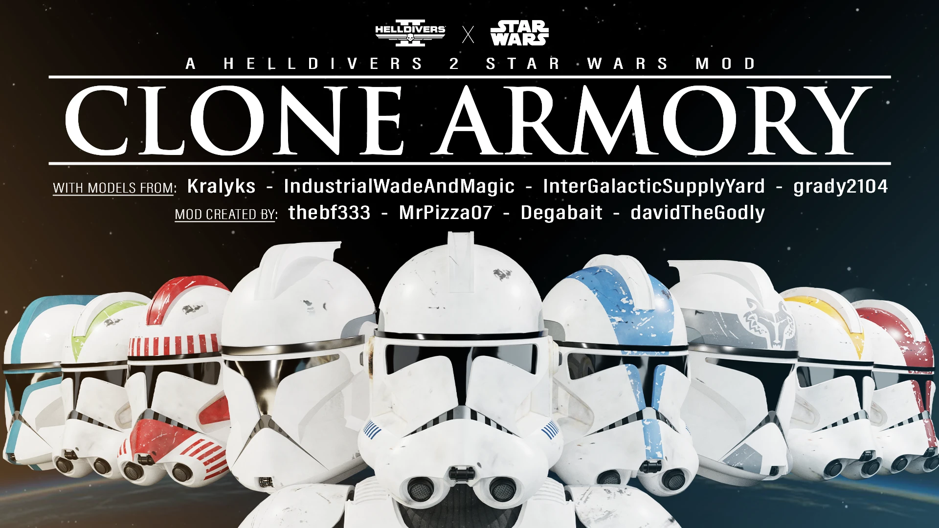 Clone trooper helmets for Helldivers 2 mod