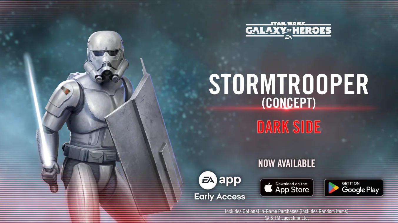 Stormtrooper concept art with shield and lightsaber