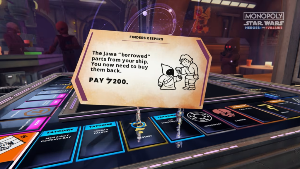 Star Wars Monopoly card: Pay 200 to Jawa