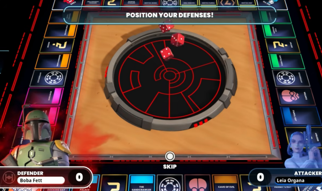 Star Wars themed board game with dice arena