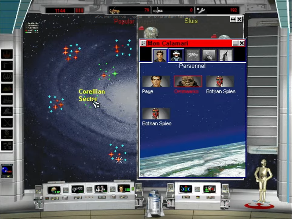 Star Wars strategy game galaxy map interface