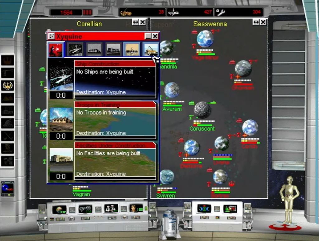 Star Wars galaxy strategy game interface screen