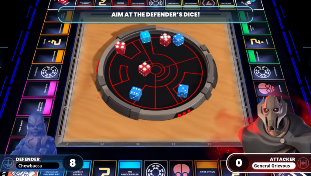 Star Wars themed board game with dice arena