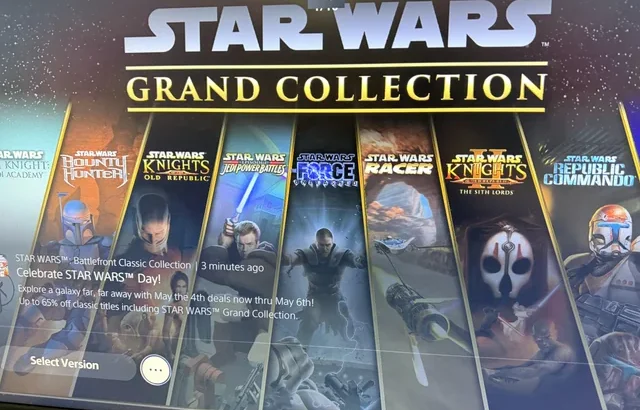 Star Wars Grand Collection game lineup on screen