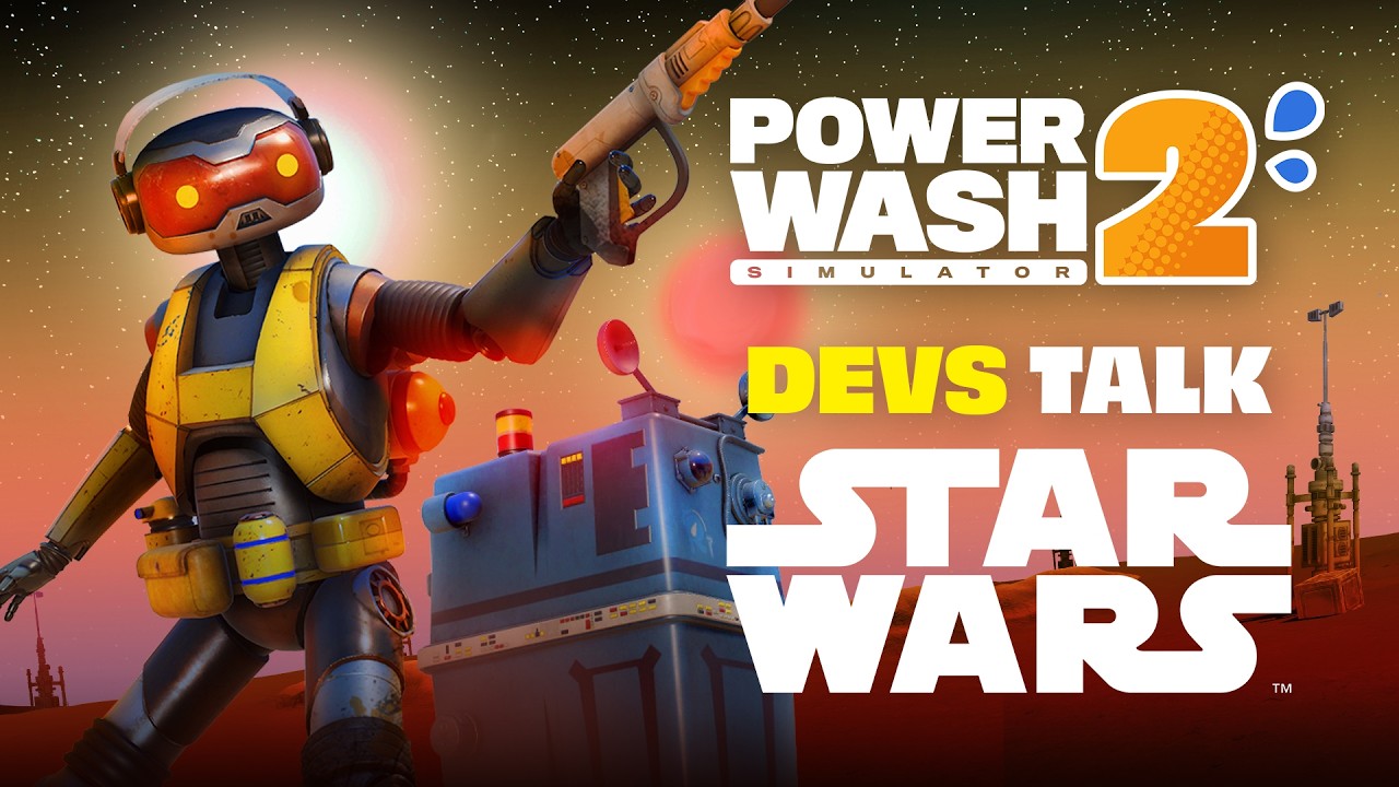 PowerWash Simulator 2 Star Wars Pack article header showing a cleaning droid washing iconic original trilogy locations and ships