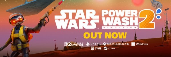 PowerWash Simulator 2 Star Wars Pack out now article header featuring P0-W2 cleaning iconic Star Wars locations like Tatooine and Hoth