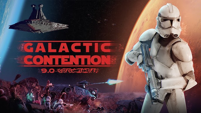 Star Wars Galactic Contention Unreal Engine 5 relaunch article header showing Clone Wars battlefield action in the Squad mod