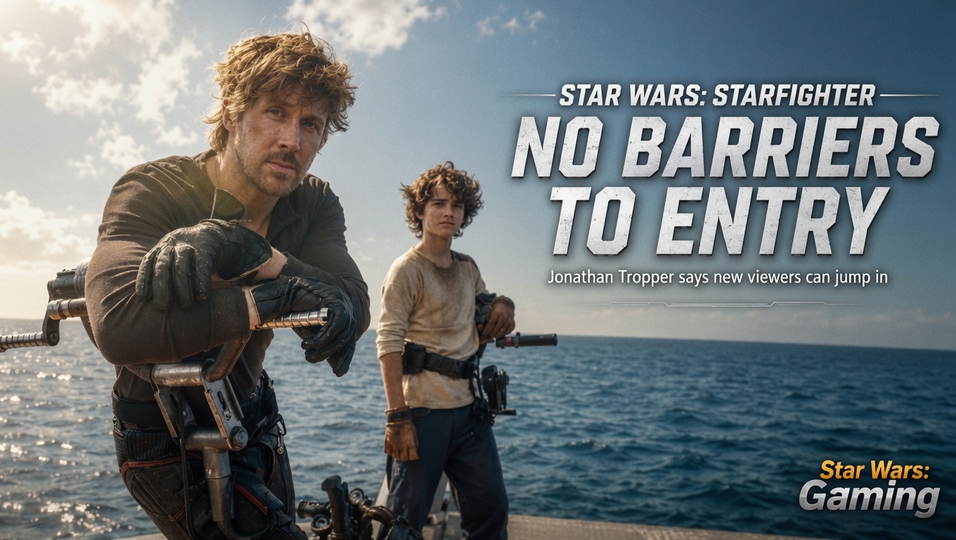 Star Wars Starfighter article header about Jonathan Tropper saying the new movie has no barriers to entry for audiences