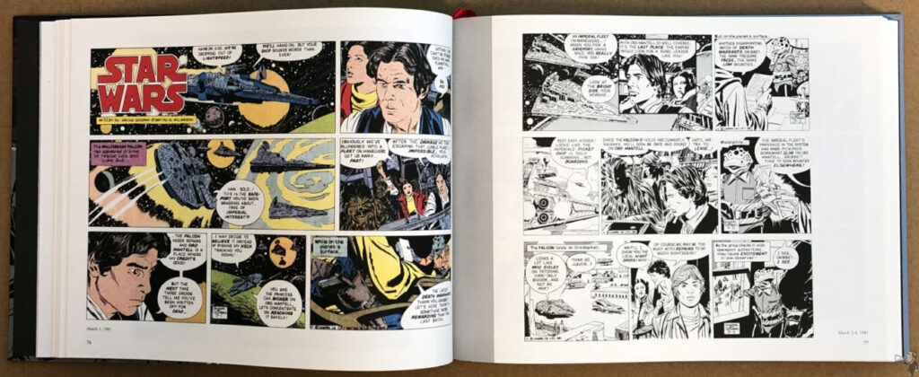 Open book displaying Star Wars comic pages