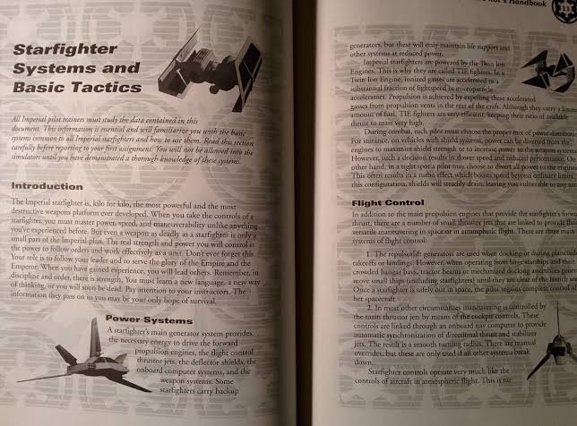 Open manual titled Starfighter Systems and Basic Tactics